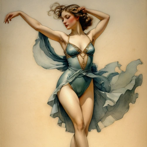 leyendecker,art deco woman,watercolor pin up,radebaugh,retro pin up girl,domergue,danseuse,pin-up girl,pin ups,dancer,burlesques,vintage illustration,pin up girl,negligees,vintage woman,pin-up model,currin,christmas pin up girl,viveros,twirling,Illustration,Retro,Retro 19