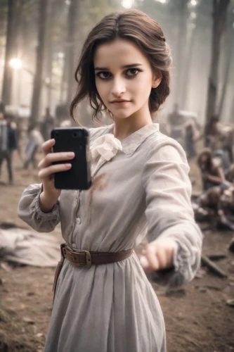 woman holding a smartphone,woman drinking coffee,belle,tea,girl in a historic way,eponine,holding cup,margairaz,cosette,girl making selfie,lydia,margaery,lumia,girl with cereal bowl,hypatia,demelza,kirtle,beren,catelyn,liesl,Photography,Cinematic