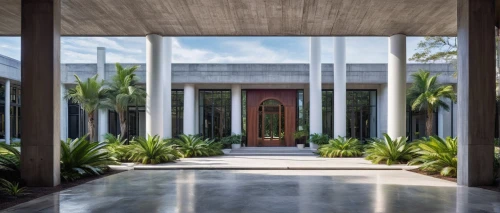 amanresorts,peristyle,house entrance,mid century modern,the threshold of the house,columbarium,pillars,midcentury,bahai,egyptian temple,mausoleums,columns,atriums,cochere,mansions,entrances,breezeway,mid century house,dojo,entryway,Illustration,Retro,Retro 16