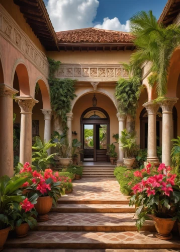 hacienda,cloistered,courtyards,breezeway,cloister,courtyard,philbrook,archways,patio,patios,mizner,porticoes,cortile,cloisters,porticos,loggia,palmilla,palmbeach,colonnades,inside courtyard,Art,Classical Oil Painting,Classical Oil Painting 19