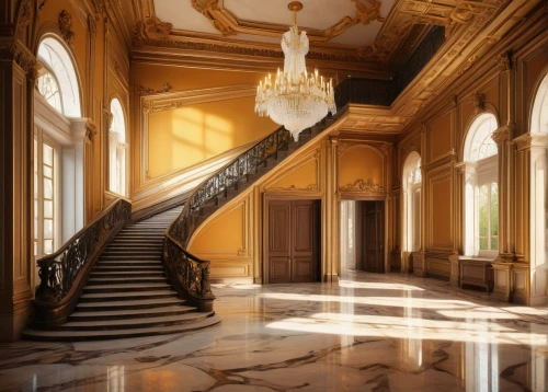 versailles,staircase,outside staircase,peterhof palace,cochere,enfilade,staircases,stairway,winding staircase,neoclassical,entrance hall,ritzau,grandeur,foyer,hallway,newel,marble palace,hermitage,stairs,palladianism,Art,Artistic Painting,Artistic Painting 05