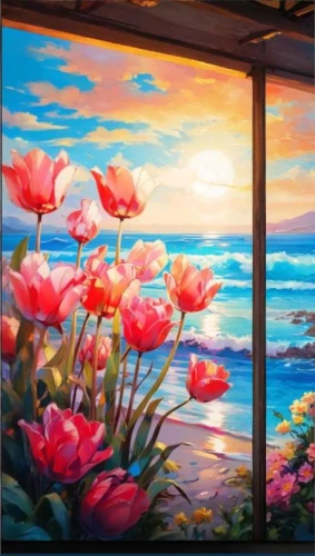 flower painting,glass painting,window with sea view,japanese floral background,flowers frame,flower frame,floral frame,splendor of flowers,flower art,sea of flowers,window curtain,flower in sunset,art painting,floral and bird frame,flower background,flower wall en,flower booth,dubbeldam,lachapelle,welin