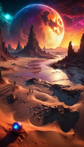 alien planet,futuristic landscape,alien world,barsoom,fantasy landscape,homeworlds,fantasy picture,desert planet,lunar landscape,fire planet,space art,homeworld,gliese,fantasy art,planetary,planet alien sky,planetoid,planet eart,sci fiction illustration,gas planet,Illustration,Realistic Fantasy,Realistic Fantasy 38