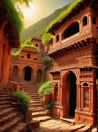 neemrana,mehrangarh,rajasthan,jodhpur,mehrauli,patan,chhatra,haveli,jaipur,gwalior,rajmahal,shekhawati,mohalla,chhatri,lavasani,lavasa,bhaktapur,kailasa,hamami,khandaq,Illustration,Realistic Fantasy,Realistic Fantasy 37