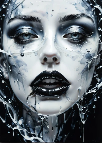 submersed,black water,submerge,derivable,ice queen,immersed,submerging,fathom,fluidity,submersion,hydrophobia,shattered,liquide,liquified,crystallize,watery,waterflow,rankin,gothika,dissolving,Illustration,Paper based,Paper Based 20