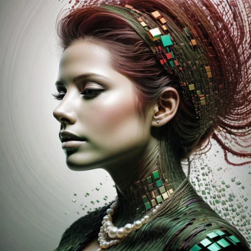 head woman,cybernetic,biomechanical,cybernetically,android inspired,synthetic,photoshop manipulation,transhuman,image manipulation,triss,transistor,rankin,afrofuturism,circuit board,boho art style,photo manipulation,retro woman,cyborg,cybernetics,circuitry