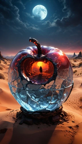 glass sphere,bathysphere,crystal ball-photography,crystal ball,3d fantasy,3d background,mirror of souls,arabic background,shader,ramadan background,wishing well,desert background,glass orb,capture desert,crystalball,desert landscape,floating island,futuristic landscape,fantasy picture,photo manipulation,Illustration,Realistic Fantasy,Realistic Fantasy 33