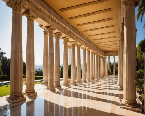 zappeion,peristyle,colonnades,colonnade,doric columns,columns,pillars,panathenaic,columned,palladian,porticoes,three pillars,orangerie,marble palace,neoclassical,stoa,columnas,glyptothek,portico,greek temple,Illustration,Retro,Retro 21