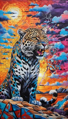 jaguar,jaguars,jag,tigor,felino,serengeti,jaguares,el salvador dali,macan,cheetah,panthera,tiger,tretchikoff,hottiger,pintado,a tiger,leopardus,leos,fantasy art,tiga,Conceptual Art,Graffiti Art,Graffiti Art 09