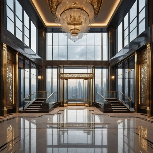 elevators,lobby,foyer,luxury hotel,elevator,entranceways,rotana,hallway,concierge,largest hotel in dubai,penthouses,art deco,hotel lobby,intercontinental,entrance hall,hotel hall,entranceway,levator,corridors,habtoor,Illustration,Retro,Retro 25