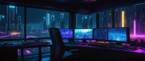 computer room,cyberpunk,aesthetic,computer workstation,cyberscene,computerized,the server room,cybercity,spaceship interior,cybertown,modern office,working space,computable,desk,cyberport,synth,futuristic,computed,purple wallpaper,pc tower,Art,Classical Oil Painting,Classical Oil Painting 03