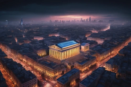 sorbonne,montparnasse,samaritaine,keleti,french digital background,universal exhibition of paris,palais de chaillot,paris,haussman,transbourse,musée d'orsay,bucharest,parigi,capitale,bourse,miniaturist,publicis,city at night,skyscapers,above the city,Conceptual Art,Fantasy,Fantasy 23