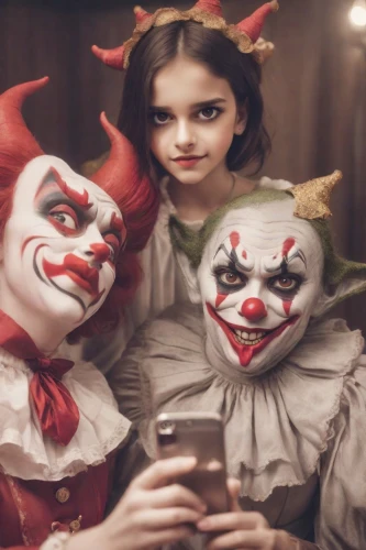 anabelle,creepy clown,annabelle,scary clown,the girl's face,comedy tragedy masks,porcelain dolls,horror clown,clowns,clowned,klown,tricksters,klowns,webseries,demonomicon,jesters,mimes,doll looking in mirror,lodgers,chiquititas,Photography,Cinematic