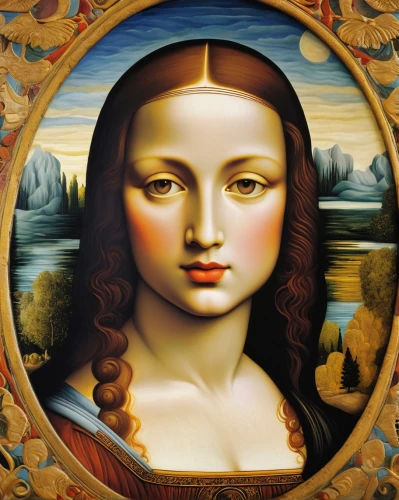 gioconda,perugino,pinturicchio,iconographer,monalisa,maiolica,tretchikoff,davinci,ariadne,mona,antonello,botticelli,melpomene,bvm,lucrezia,bronzino,gioacchino,tiziano,uffizi,medicine icon,Art,Classical Oil Painting,Classical Oil Painting 29