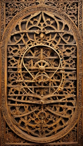 carved wood,openwork frame,the court sandalwood carved,patterned wood decoration,wood carving,panel,paradorn,woodburning,knotwork,circular ornament,scrollwork,astrolabes,dharma wheel,carvings,wood gate,wall panel,ship's wheel,iron door,carved wall,sigillum,Illustration,Realistic Fantasy,Realistic Fantasy 13