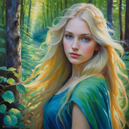 galadriel,fantasy portrait,finrod,mystical portrait of a girl,behenna,fantasy art,faerie,lorien,faery,fairie,dryads,dryad,margairaz,oil painting on canvas,girl with tree,oil painting,ellinor,glorfindel,blond girl,margaery,Illustration,Realistic Fantasy,Realistic Fantasy 30