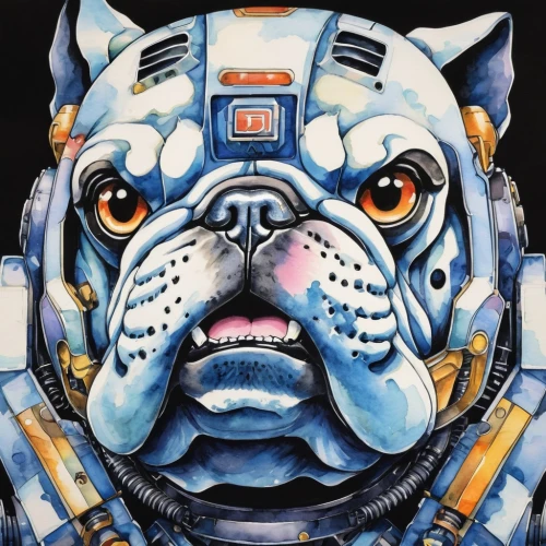 dogu,cyberdog,bulldog,tsathoggua,turrican,kosmus,continental bulldog,patlabor,doggfather,lockjaw,dozer,bulldogs,mastiff,robotman,blue tiger,peanut bulldog,dieselboy,french bulldog blue,technodrome,english bulldog,Illustration,Japanese style,Japanese Style 04