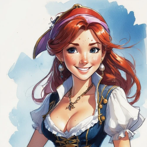 malon,triss,princess anna,aveline,trine,beatrix,zarina,the sea maid,pirate,rafaela,lohse,belle,dirndl,janna,shanna,caitlyn,pauline,sonnessa,esmeralda,merari,Illustration,Black and White,Black and White 08