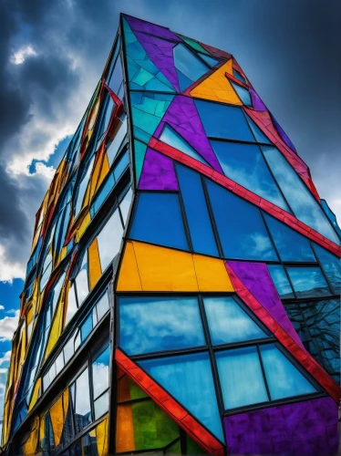 colorful facade,glass facades,colorful glass,glass building,cubist,glass facade,ocad,mondrian,edificio,mondriaan,cube house,building block,morphosis,harpa,rubik's cube,kiasma,bicocca,britto,glass blocks,vorticism,Art,Classical Oil Painting,Classical Oil Painting 20