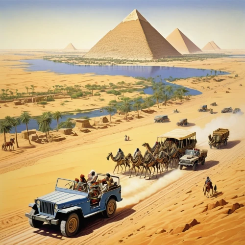 the great pyramid of giza,giza,kemet,egyptienne,ancient egypt,eastern pyramid,camel caravan,egypt,pyramids,semidesert,mastabas,desert safari,kharut pyramid,amenemhat,saqqara,khufu,the cairo,mypyramid,luxor,step pyramid,Conceptual Art,Sci-Fi,Sci-Fi 21