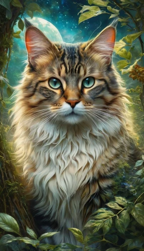 siberian cat,maincoon,thunderclan,cathala,fantasy animal,himalayan persian,nederpelt,fantasy portrait,felino,catterson,kittelsen,tabnak,tabby cat,felidae,fantasy picture,riverclan,cat image,forest animal,catino,cat with eagle eyes,Conceptual Art,Fantasy,Fantasy 05