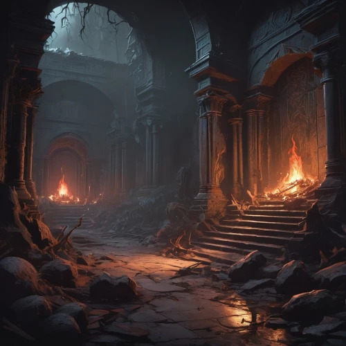 hall of the fallen,labyrinthian,sepulchres,ruins,catacombs,ruin,sepulchre,undercity,mausoleum ruins,crypts,theed,kholmogory,fireplaces,dungeon,undermountain,cryengine,necropolis,catacomb,imperialis,lair,Conceptual Art,Fantasy,Fantasy 01