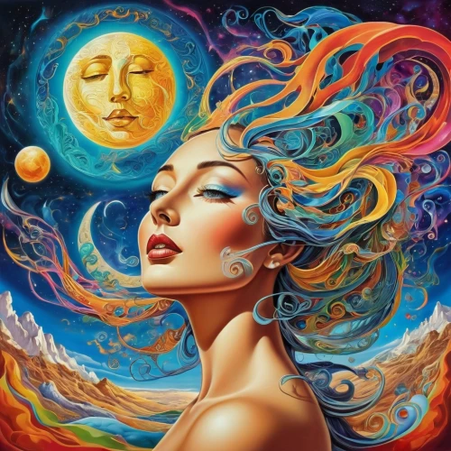 sun and moon,sun moon,goldmoon,celestial bodies,solar plexus chakra,psytrance,dreamtime,moonbeams,celestial body,universo,energies,diwata,oshun,eclipsed,astral traveler,dream art,empath,cosmically,radiance,horoscope libra,Illustration,Realistic Fantasy,Realistic Fantasy 39