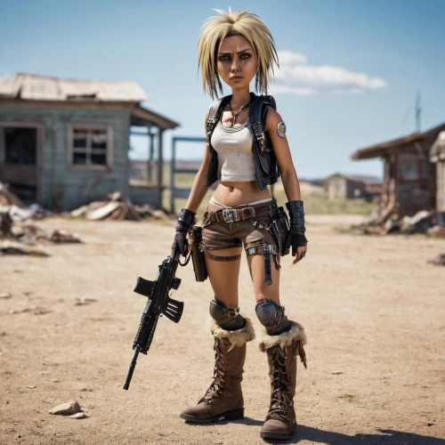 bulletgirl,girl with gun,girl with a gun,postapocalyptic,post apocalyptic,wastelands,spearritt,barb wire,wasteland,shanna,warfighter,sharpshooter,underarmed,pubg mascot,borderlands,mad max,mgo,croft,action figure,woman holding gun,Photography,General,Realistic