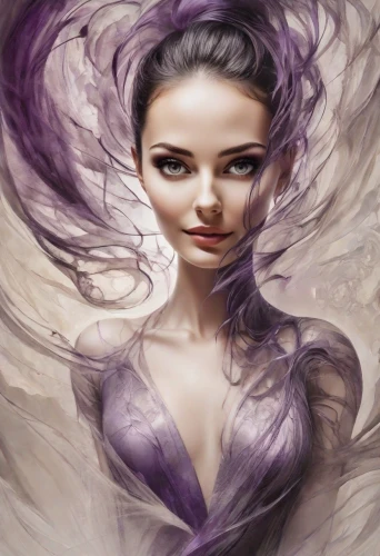 fantasy art,la violetta,violaceous,liliana,faery,violetta,purple rose,violette,mystical portrait of a girl,fantasy portrait,pale purple,purple lilac,faerie,veil purple,world digital painting,viveros,the lavender flower,megara,fantasy woman,behenna,Photography,Realistic