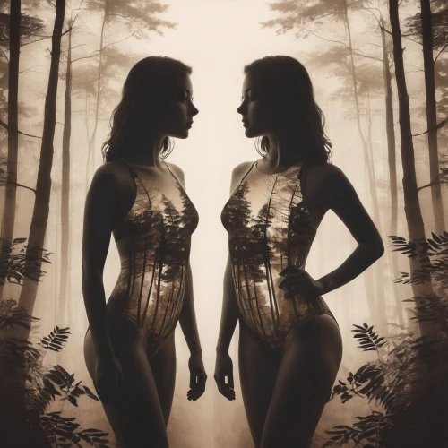 mirror image,priestesses,double exposure,mirrored,mirror reflection,mirrors,mirroring,photo manipulation,reflection,miroir,reflected,adam and eve,biophilia,duplicity,dualities,image manipulation,photomanipulation,golden ritriver and vorderman dark,mirror of souls,mannequins,Photography,Artistic Photography,Artistic Photography 07