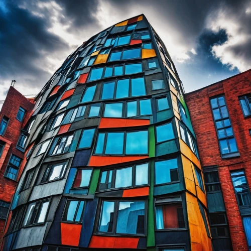 rigshospitalet,glass facades,apartment block,apartment blocks,colorful facade,hafencity,leaseholds,leaseholders,multifamily,lofts,kimmelman,building block,block of flats,tenements,colorful glass,cubic house,apartment building,modern architecture,glass facade,mondriaan,Illustration,Black and White,Black and White 23
