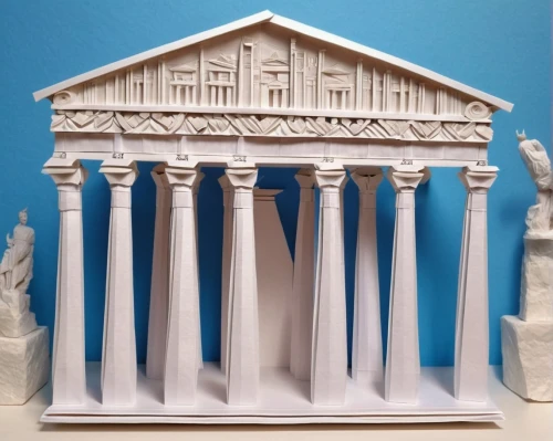 greek temple,doric columns,columns,palladian,pillar capitals,roman temple,zappeion,maquette,colonnaded,capitolium,house with caryatids,pediment,temple of diana,borromini,roman columns,pillars,peristyle,colonnade,treasury,three pillars,Unique,Paper Cuts,Paper Cuts 02