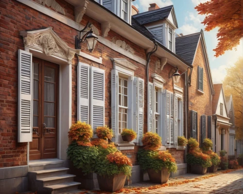 townhouses,rowhouses,townhomes,houses clipart,townhouse,autumn morning,rowhouse,one autumn afternoon,autumn scenery,autumn decoration,maisons,autumn light,row houses,autumn background,townhome,beguinage,autumn idyll,beautiful buildings,autumn day,autumn landscape,Conceptual Art,Sci-Fi,Sci-Fi 05