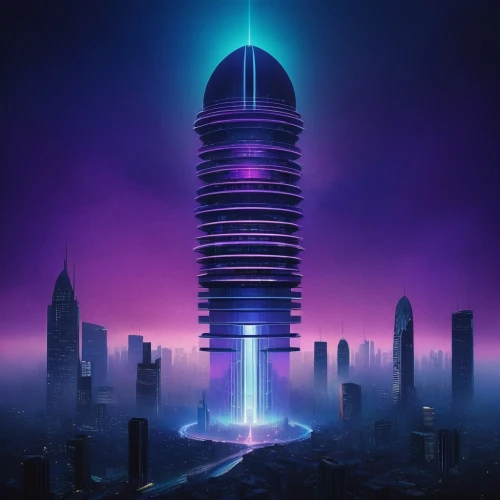 futuristic,cybercity,futuristic landscape,skylstad,polara,vanu,cyberia,cyberport,electric tower,skyscraper,metropolis,futuristic architecture,areopolis,vapor,burj,dubia,dubai,the skyscraper,kandor,atmosfera,Illustration,Realistic Fantasy,Realistic Fantasy 35