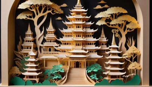 asian architecture,pagodas,stone pagoda,chortens,travel poster,hall of supreme harmony,bamboo forest,mandalay,white temple,karchner,cool woodblock images,ancient city,shangrila,background vector,chedi,the golden pavilion,malayan,art deco background,golden pavilion,paper art,Unique,Paper Cuts,Paper Cuts 04