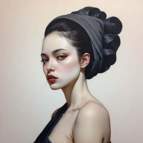 heatherley,amidala,geisha girl,han thom,zuoying,geisha,updo,jianying,maiko,topknot,chignon,oil painting on canvas,vanderhorst,photorealist,hyperrealism,youliang,rankin,jeanneney,helnwein,viveros,Illustration,Realistic Fantasy,Realistic Fantasy 07