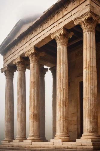 greek temple,doric columns,erechtheion,roman columns,columns,roman temple,pillars,three pillars,erechtheus,temple of diana,peristyle,columned,colonnaded,temple of hercules,colonnades,the parthenon,propylaea,artemis temple,classical antiquity,parthenon,Art,Classical Oil Painting,Classical Oil Painting 07