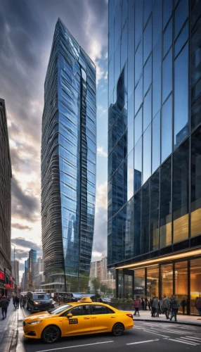 glass facades,tishman,glass building,citicorp,glass facade,commerzbank,hudson yards,sathorn,shenzen,financial district,city scape,new york taxi,tall buildings,difc,new york streets,capitaland,lexcorp,vdara,futuristic architecture,supertall,Illustration,Retro,Retro 22