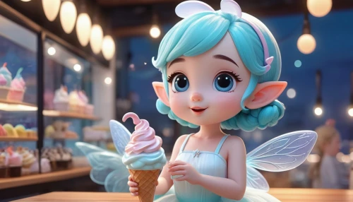 cute cartoon character,flurry,cute cartoon image,little girl fairy,kawaii ice cream,ice cream on stick,fairy,tinkerbell,darci,little angel,evie,lorelai,agnes,glace,snowville,ice cream,eloise,elf,serafina,sweet ice cream,Unique,3D,3D Character