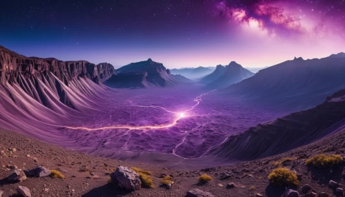 purple landscape,alien world,alien planet,valley of the moon,danxia,volcanic landscape,wavelength,calbuco volcano,metavolcanic,fantasy landscape,galactic,marvel of peru,wall,moon valley,fantasy picture,futuristic landscape,otherworldly,supervolcano,planet alien sky,vast,Photography,General,Realistic