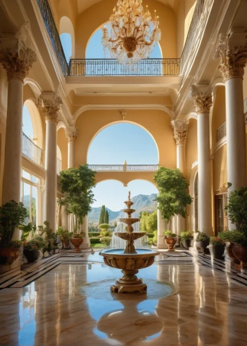 cochere,nemacolin,palladianism,marble palace,rosecliff,ritzau,venetian hotel,palatial,leterme,gleneagles hotel,emirates palace hotel,orangerie,decorative fountains,orangery,belek,iberostar,conservatory,grand floridian,montecarlo,colonnades,Illustration,American Style,American Style 15