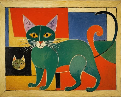 itten,brauner,kitaj,macke,severini,felino,georgatos,matisse,colotti,savoye,bluemner,two cats,muyres,alberty,heckel,catell,picabia,munari,wolfli,the cat,Art,Artistic Painting,Artistic Painting 05