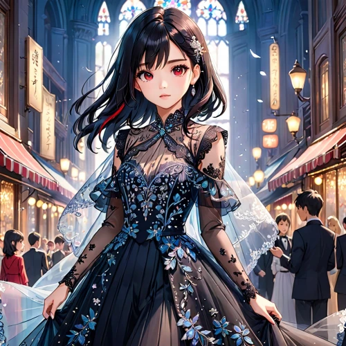 kurumi,dressup,jurata,noblewoman,anime japanese clothing,rinko,cantarella,victoriana,yukino,skuld,jinasena,ball gown,eveningwear,gothic dress,belldandy,ballgowns,masquerade,gothic style,lein,queen of the night,Anime,Anime,Traditional