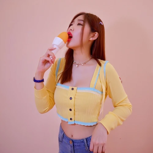 yellow background,popsicle,woman with ice-cream,ice creams,ice cream,lemon background,neon ice cream,icecream,icepop,ice pop,kawaii ice cream,creamsicle,lollipop,bubble gum,soft ice cream,pastel wallpaper,sorbet,sweet ice cream,popsicles,pineapple top,Illustration,Realistic Fantasy,Realistic Fantasy 27