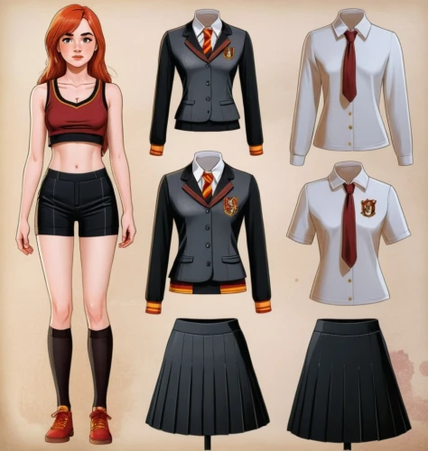 derivable,dressup,school clothes,women's clothing,business girl,ladies clothes,tailcoats,a uniform,uniforms,school skirt,secretarial,women clothes,businesswoman,attires,headmistress,uniform,business woman,shirttails,formalwear,schoolteacher,Illustration,Realistic Fantasy,Realistic Fantasy 07