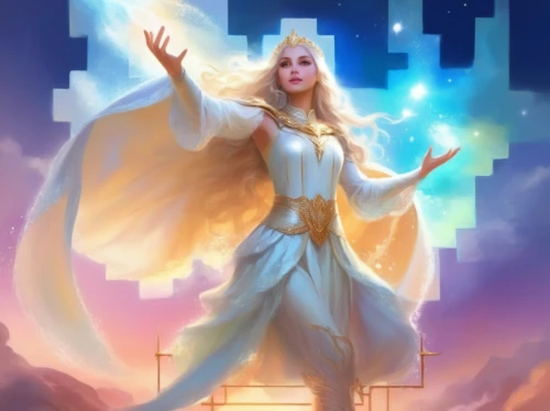 galadriel,thingol,etheria,sigyn,finrod,jaina,glorfindel,goddess of justice,star mother,elenore,seregil,silmarillion,estess,prospera,ashtar,angel moroni,krietor,nakshatras,priestess,celeborn,Illustration,Realistic Fantasy,Realistic Fantasy 01