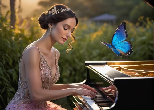 pianist,concerto for piano,piano player,piano lesson,blue butterfly,piano,blue butterfly background,mazarine blue butterfly,pianoforte,rachmaninoff,the piano,ulysses butterfly,cute girl playing piano,passion butterfly,butterfly isolated,play piano,isolated butterfly,steinway,grand piano,serenade,Photography,General,Realistic