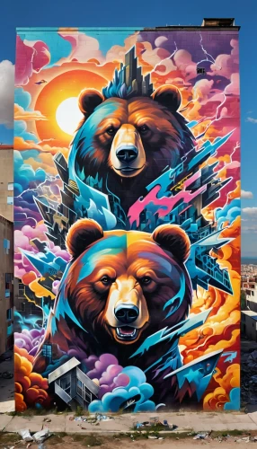 welin,grizzlies,roa,grafite,baer,graffiti art,muralist,muralism,bear kamchatka,streetart,great bear,the bears,bearn,adnate,wall art,bear guardian,grizzles,bera,bearse,street art,Conceptual Art,Graffiti Art,Graffiti Art 09