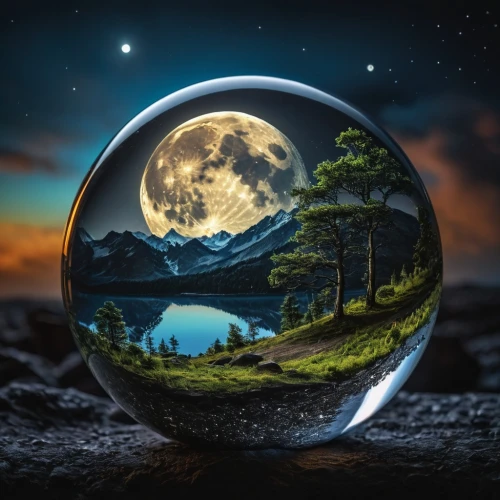 crystal ball-photography,little planet,crystal ball,glass sphere,lensball,crystalball,earth in focus,fantasy picture,landscape background,nature background,ecosphere,glass ball,photo manipulation,moon and star background,glass orb,parallel worlds,iplanet,terraformed,3d background,mooncoin,Photography,General,Fantasy