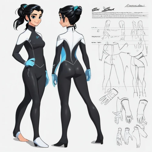 wetsuit,wetsuits,drysuit,vector girl,suyin,marmora,female swimmer,xeelee,concept art,spacesuit,divemaster,aquanaut,streamline,breeches,tron,space suit,catsuits,skintight,profile sheet,blackfire,Unique,Design,Character Design